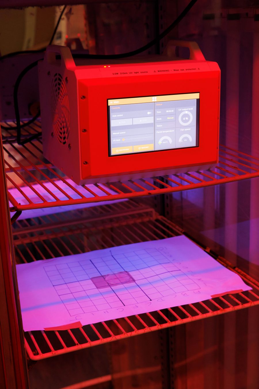 UV LED array installed in a growth cabinet